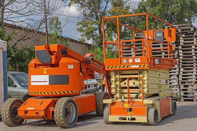 warehouse worker using forklift for loading in Elk Grove